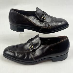 Florsheim Mens Dress Loafers Size 9.5 D Brown Leather Slip On Formal Shined